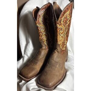 Dan Post Men's Bullhead Crackle Western Performance Boot Broad Square Toe Sz 13